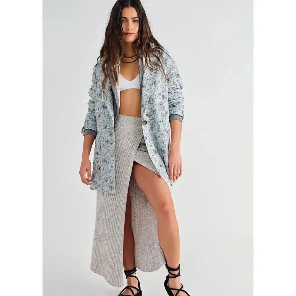 NWT FREE PEOPLE Sz XS PRINTED BECKETT BLAZER